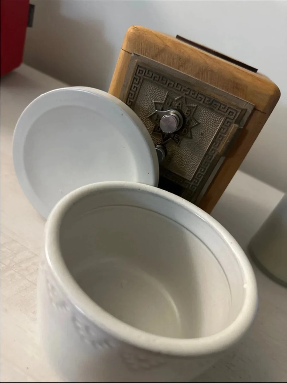 White Ceramic Decorative Ramekin with Beaded Border
